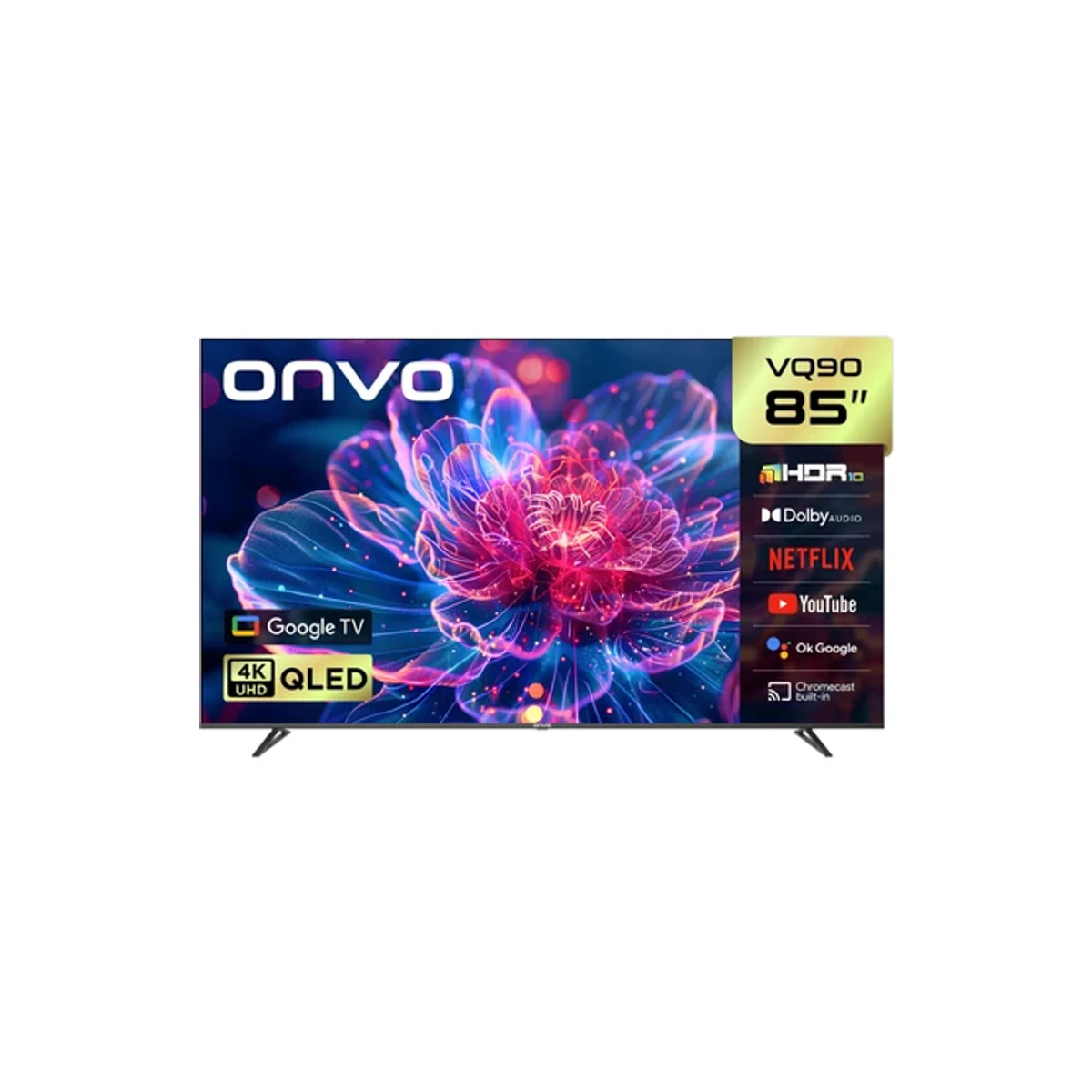 Onvo 85'' 216 Ekran Uydu Alıcılı 4K Ultra HD Google Smart QLED TV