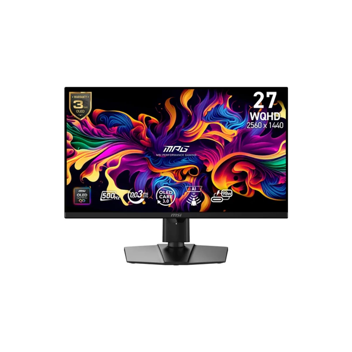 MSİ MSI 26.5 MPG 271QR QD-OLED X50 2560x1440 (WQHD) 16:9 FLAT QD-OLED 500HZ 0.03MS